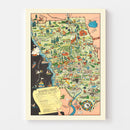 Vintage Map of Sonoma County, California 1951