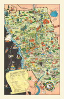Vintage Map of Sonoma County, California 1951