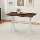 Modern Dining Table Wooden Kitchen Table with X-shaped Frame-White by LJGDeals