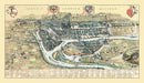 Vintage Map of Liege, Belgium 1649