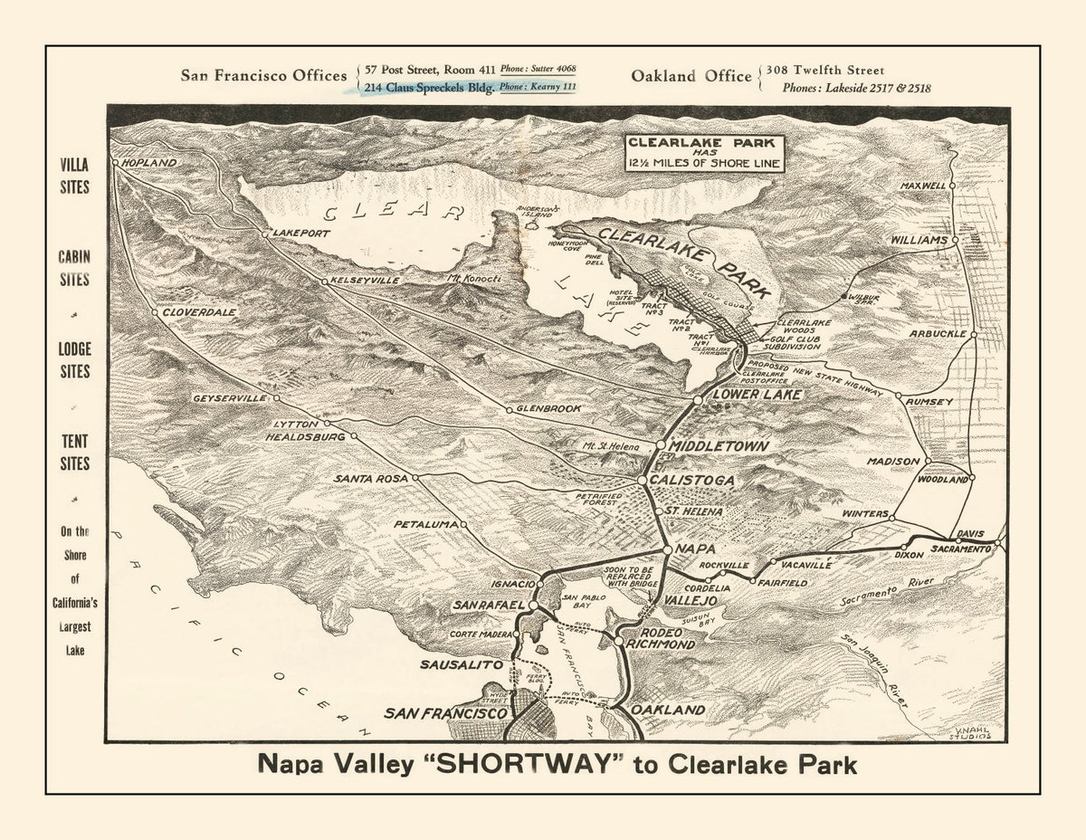 Vintage Napa Valley Map 1927, photo 5 of 5