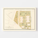 Vintage City Hall Park Map New York City 1871