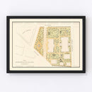 Vintage City Hall Park Map New York City 1871