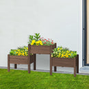 Outsunny Raised Garden Bed with 3 Planter Box