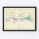 Vintage Climate Map of the World 1874