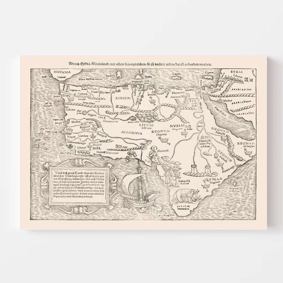 Vintage Africa Map 1574, photo 4 of 5