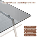 Rectangle Coffee Table, Tempered Glass Tabletop With Metal Legs by HouseOfZazla