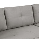 87.4" L-shape Sofa Bed Pull-out Sleeper Sofa with Wheels, USB Ports, Power Sockets for Living Room, Grey