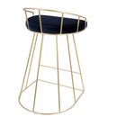 Canary - Contemporary / Glam Counter Stool (Set of 2) - Gold / Blue by Unique Piece Furniture