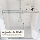 56-60"W x 72"H Frameless Sliding Shower Door – Clear Tempered Glass by HouseOfZazla