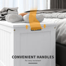 39.4" Storage Chest w/ 2 Safety Hinges, Wooden Box, White