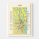 Vintage Map of Phnom Penh, Cambodia 1960