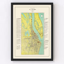 Vintage Map of Phnom Penh, Cambodia 1960