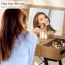 Vanity Desk with Flip Top Mirror Makeup Dressing Table-Rustic Brown by LJGDeals