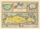 Vintage Crete & Greek Islands Map 1603