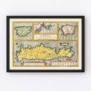 Vintage Crete & Greek Islands Map 1603