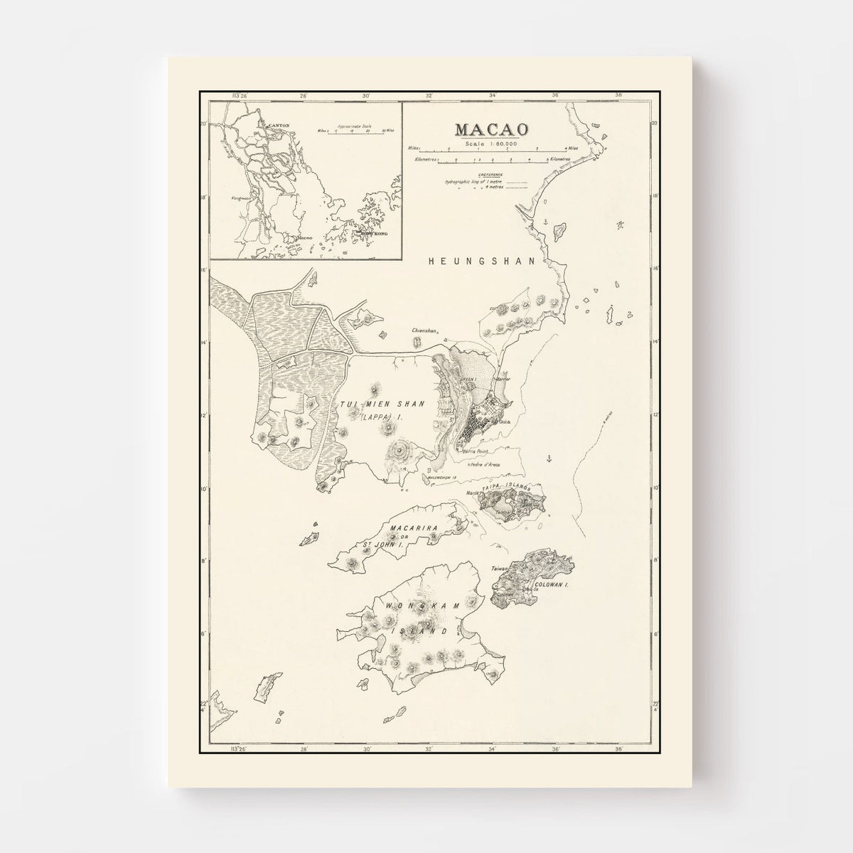 Vintage Macao Map 1918, photo 4 of 5