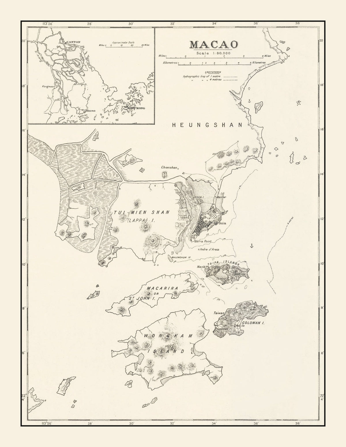Vintage Macao Map 1918, photo 5 of 5