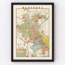 Vintage Map of Tianjin, China 1924