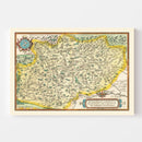 Vintage Burgundy, France Map 1595