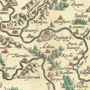 Vintage Burgundy, France Map 1595
