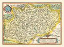 Vintage Burgundy, France Map 1595