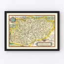 Vintage Burgundy, France Map 1595