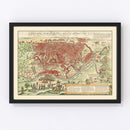 Vintage Map of Cairo, Egypt 1572