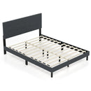 Queen Size Upholstered Bed Frame Linen Platform Bed-Dark Gray by LJGDeals