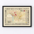 Vintage Map of Tokyo, Japan 1881