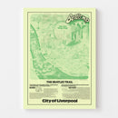 Vintage Map of Liverpool, England 1974