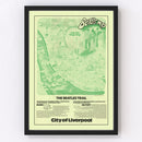 Vintage Map of Liverpool, England 1974