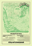 Vintage Map of Liverpool, England 1974