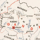 Vintage Map of Nepal 1969