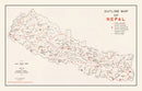 Vintage Map of Nepal 1969