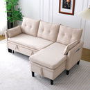 L-Shaped Reversible Chaise Sectional Sofa With Storage