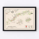 Vintage 84th Infantry Division Route Map of Europe 1945