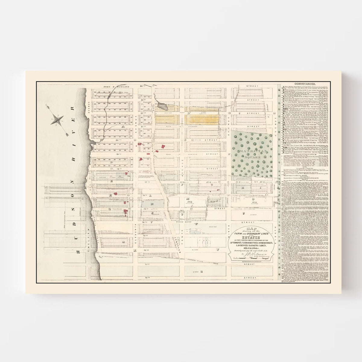 Vintage Upper West Side Manhattan Map 1874, photo 4 of 5