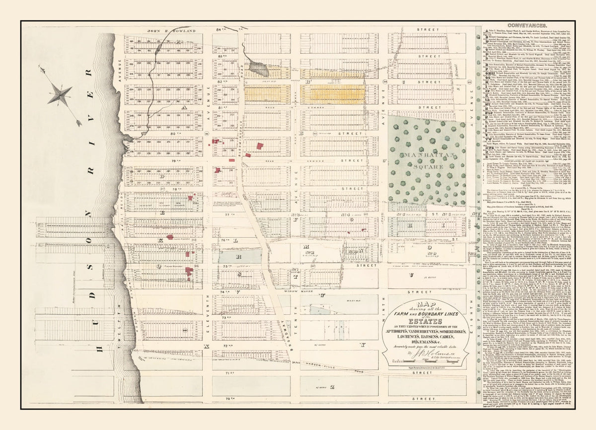 Vintage Upper West Side Manhattan Map 1874, photo 5 of 5