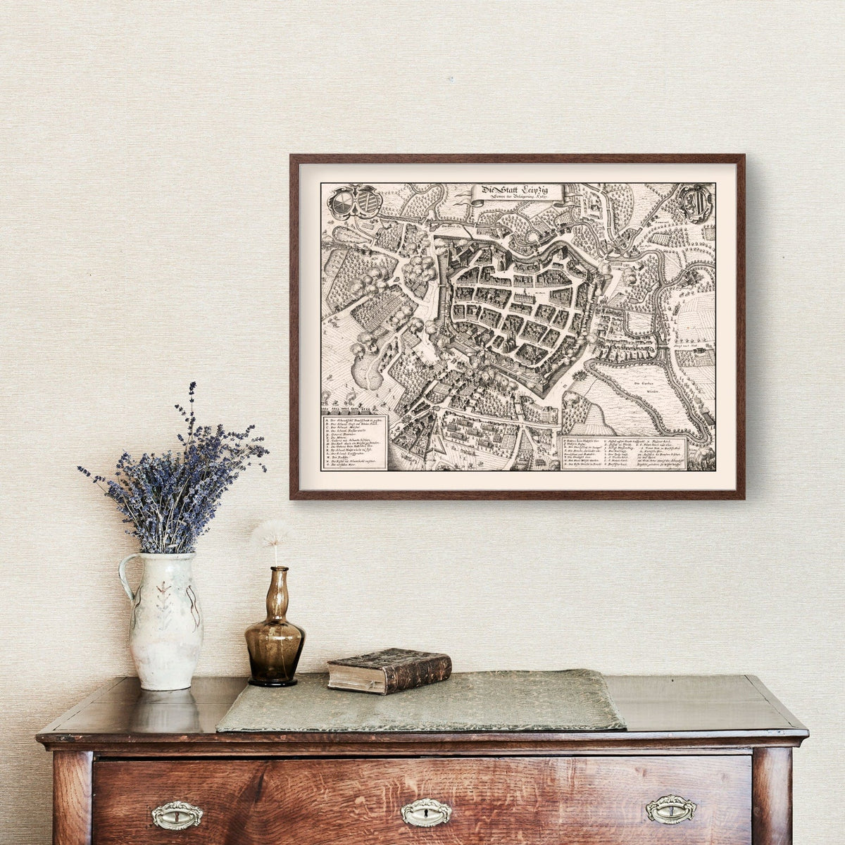 Vintage Map of Leipzig, Germany 1637, photo 3 of 5