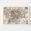 Vintage Map of Leipzig, Germany 1637