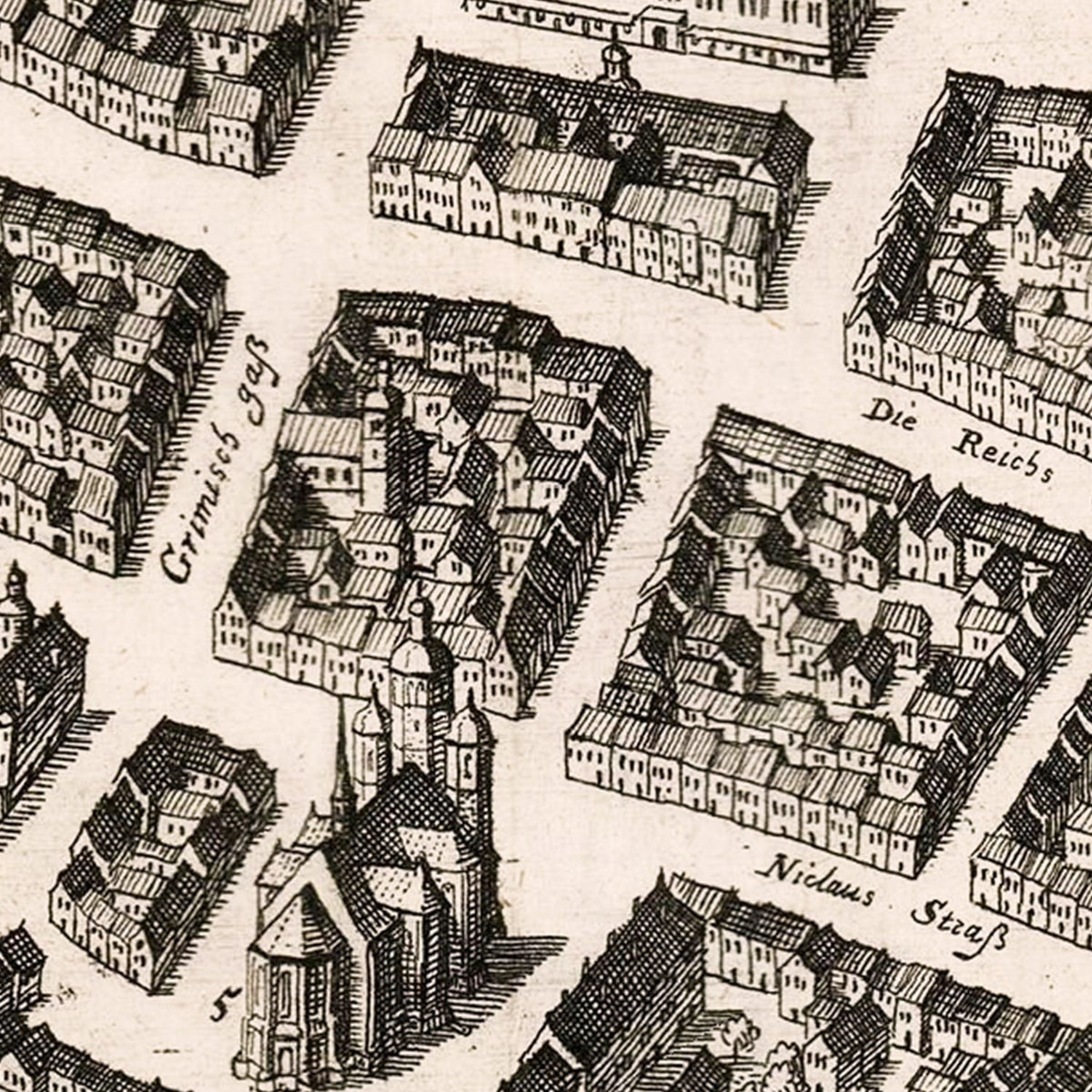 Vintage Map of Leipzig, Germany 1637, photo 2 of 5
