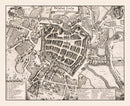 Vintage Map of Leipzig, Germany 1637
