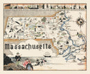 Vintage Map of Massachusetts 1930
