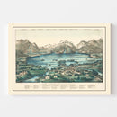 Vintage Lakes of Killarney Ireland Map 1867