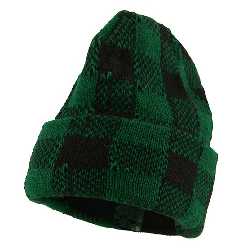 Buffalo Plaid Cuff Beanie Hat