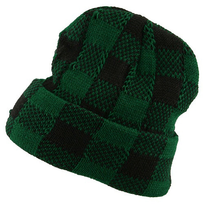 Buffalo Plaid Cuff Beanie Hat