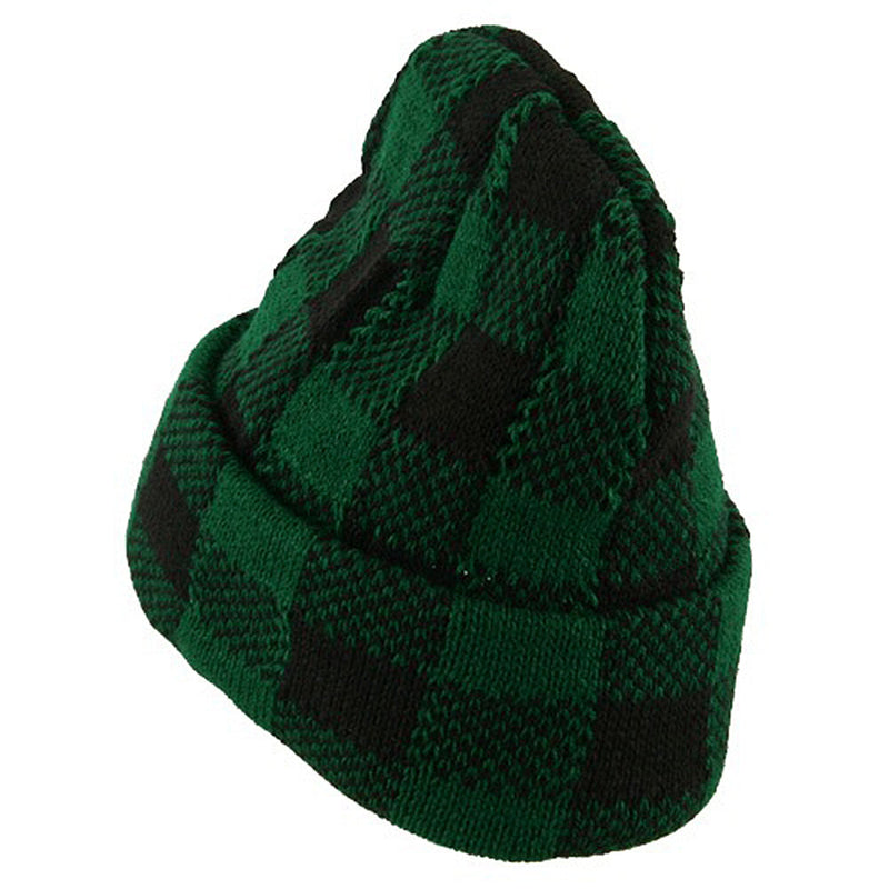 Buffalo Plaid Cuff Beanie Hat