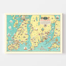Vintage Rhode Island & Massachusetts Map 1933