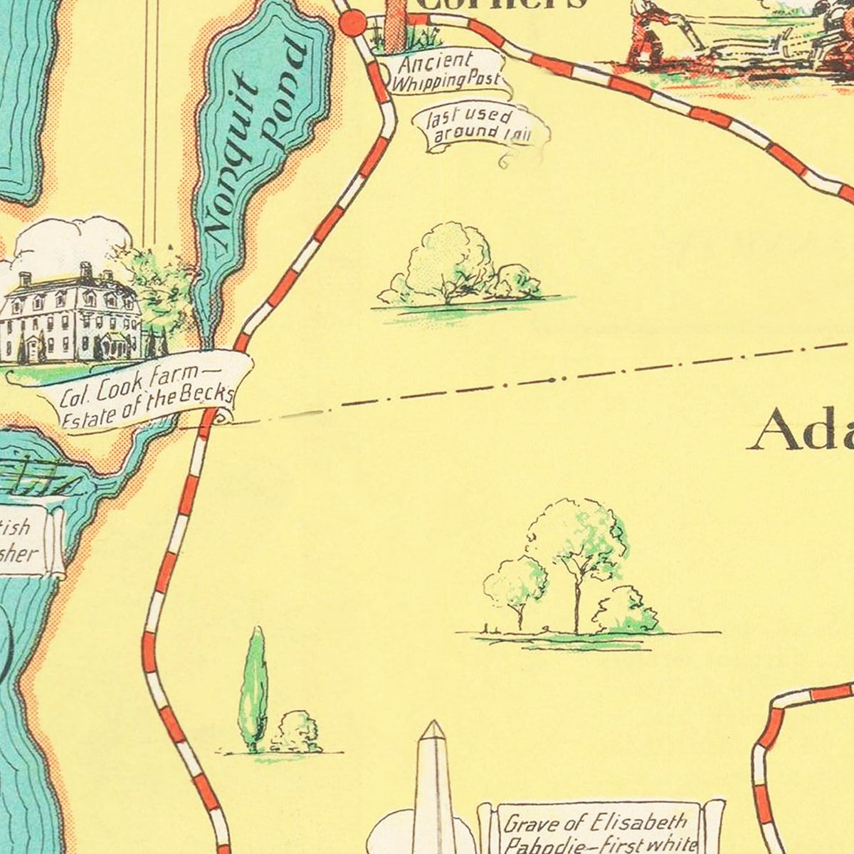 Vintage Rhode Island & Massachusetts Map 1933, photo 2 of 5
